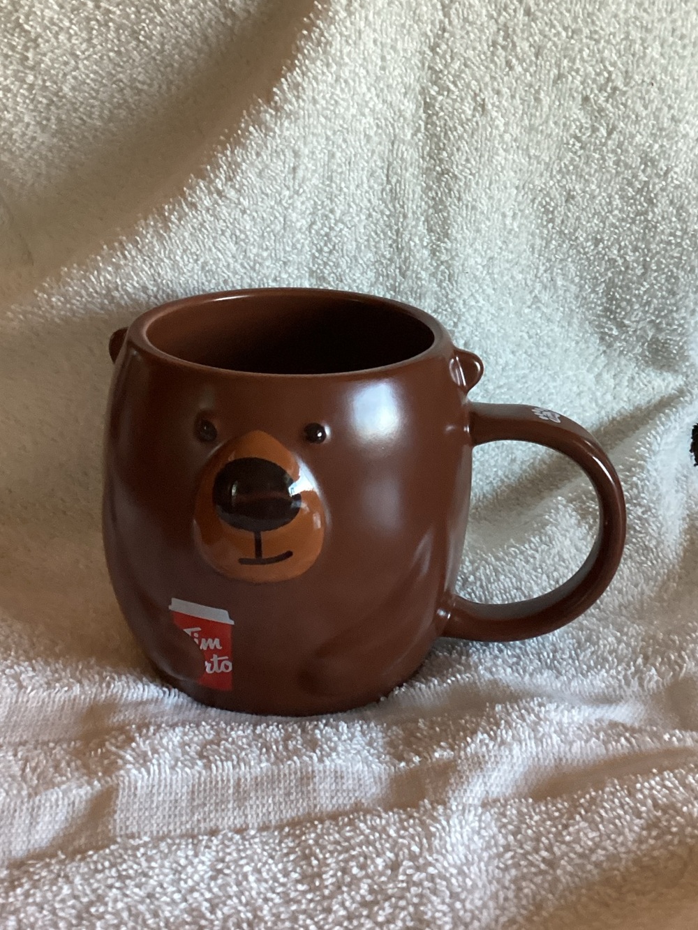 Bear Face Brown Ceramic Mug - Tim Hortons Style